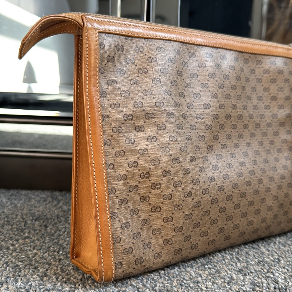 ๐ค AUTHENTIC GUCCI MICRO GG CANVAS LEATHER VINTAGE CLUTCH - Picture 3 of 12